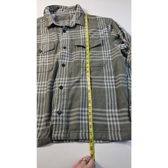 American eagle 90s thick flannel button up forest green EUC warm shaket XL - Picture 6 of 7